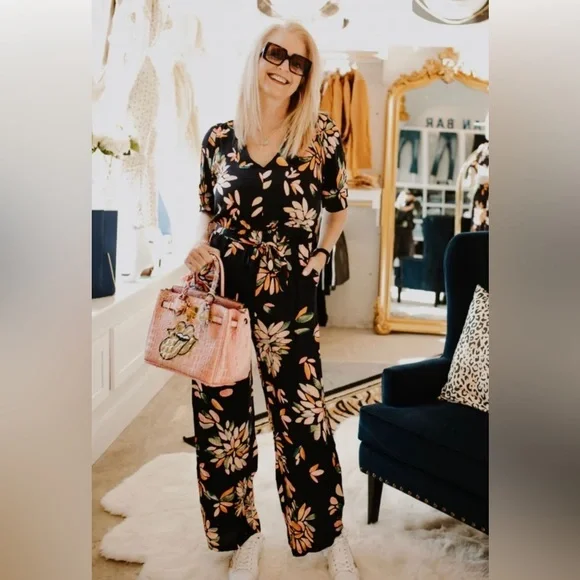 EUC FRNCH Paris Jil jumpsuit in Floral Print, Size Small